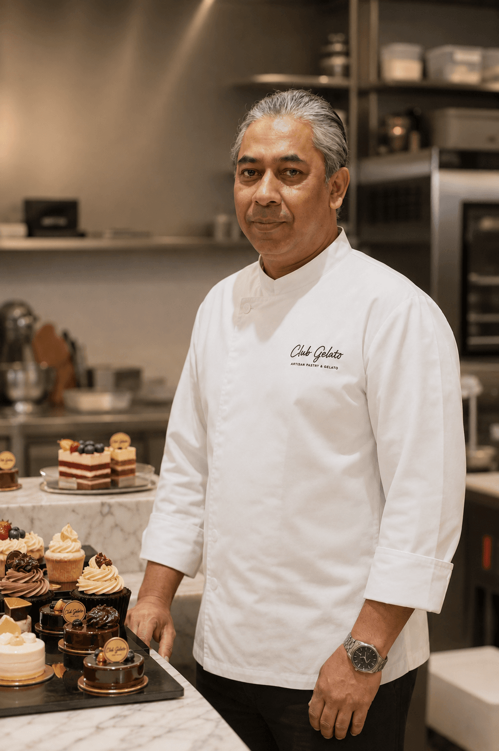 Club Gelato chef in the pastry kitchen