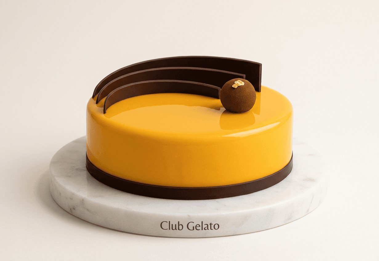 Mango Mirror Glaze Cake